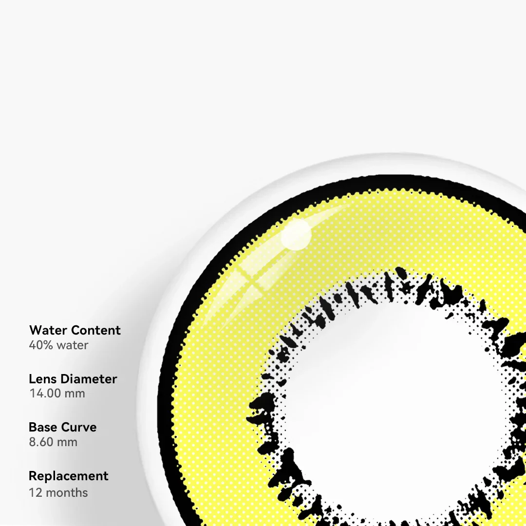 Cosplay Element Yellow Prescription Colored Contact Lenses - Image 3