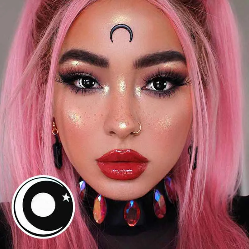 Halloween Moon star-White Contact Lenses - Image 2